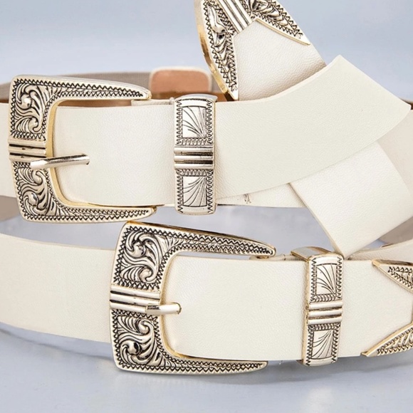 Wide snap Back Double Buckle Belt